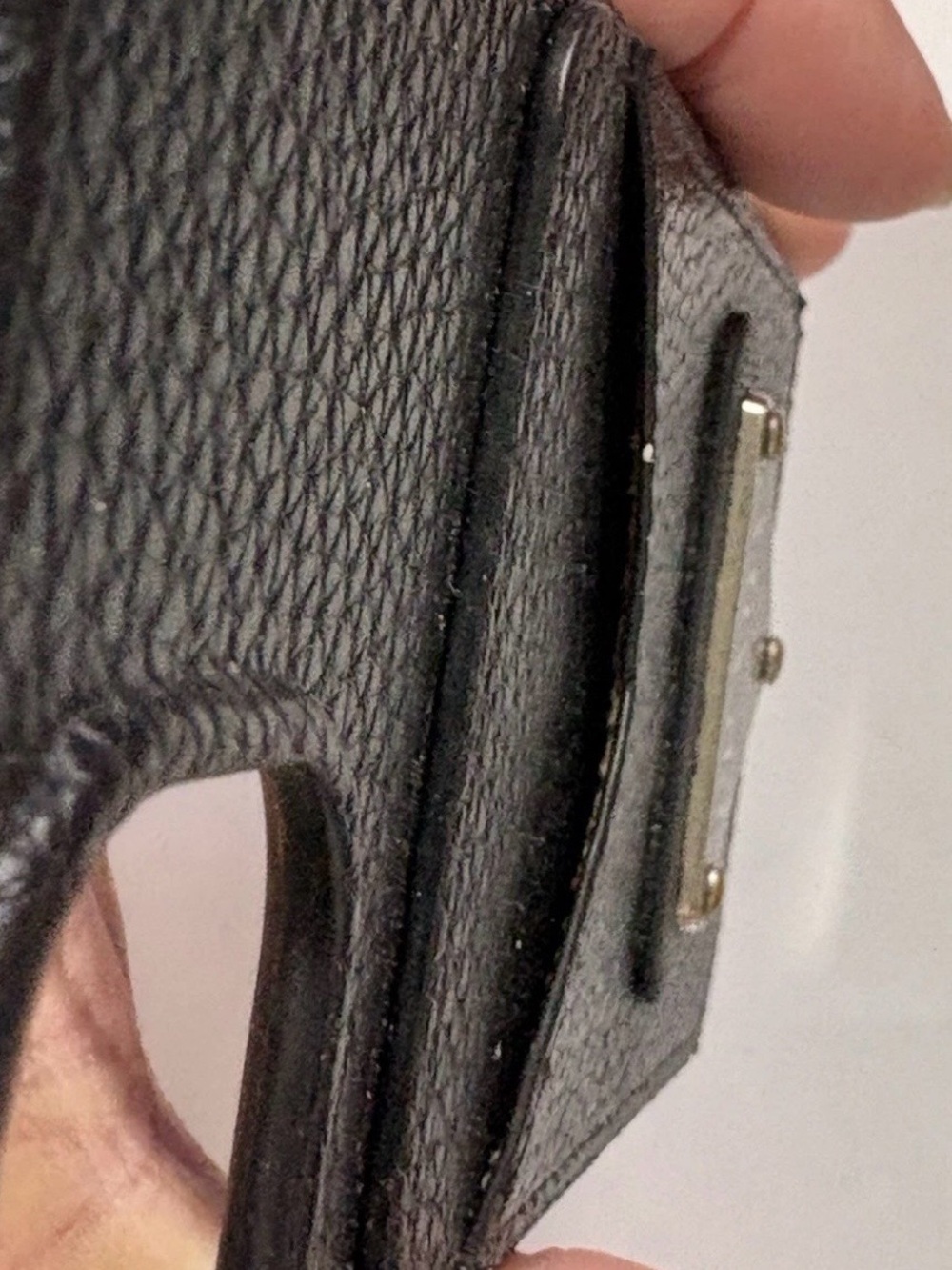 Prada Black Pebbled Leather Phone Card Case with Triangular Logo - Picture 12 of 12